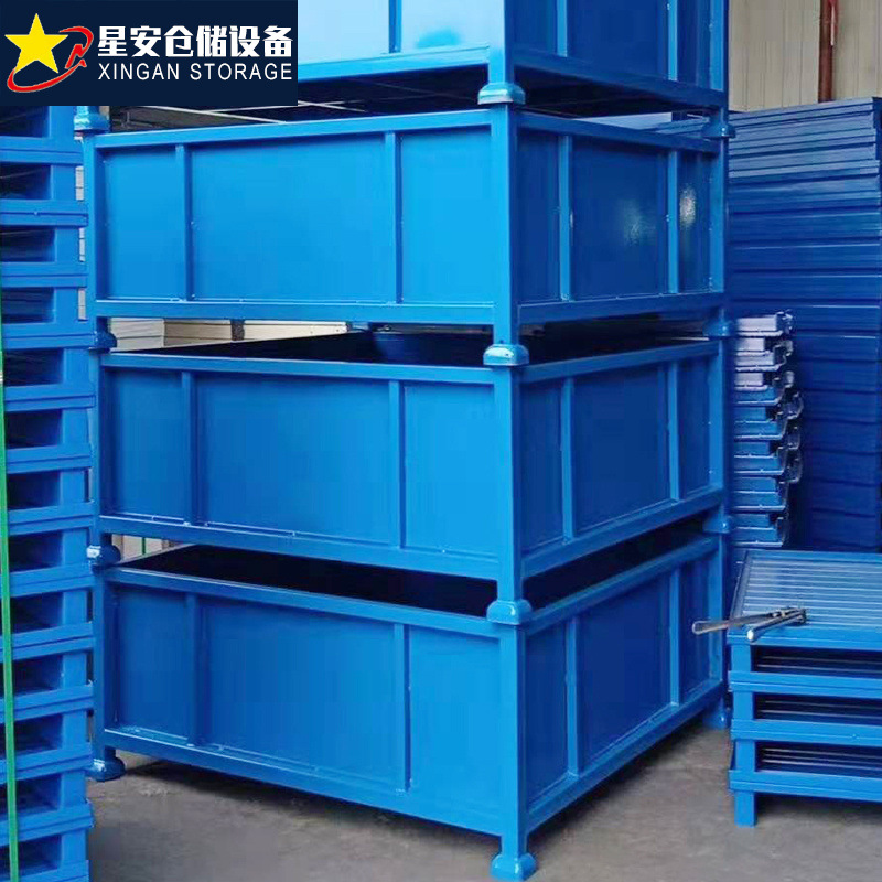 厂家定制物流周转箱堆垛重型物料架加强型折叠仓储笼钢制料箱